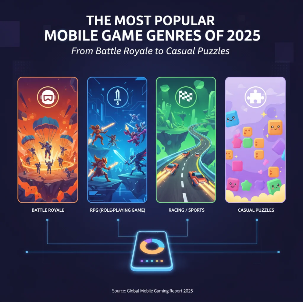 The Most Popular Mobile Game Genres of 2025 — From Battle Royale to Casual Puzzles
